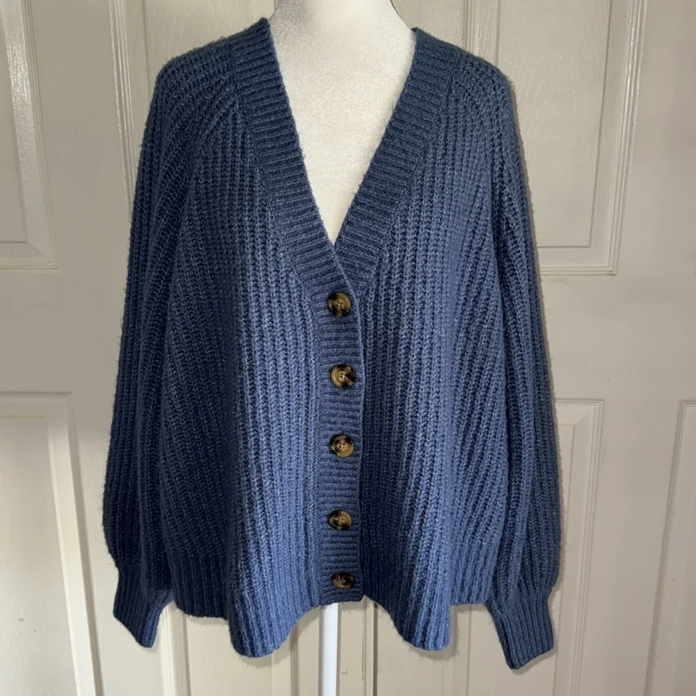 Torrid Blue Cardigan Button Front Sweater